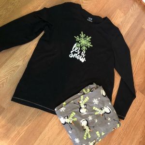 Snowman themed pajamas